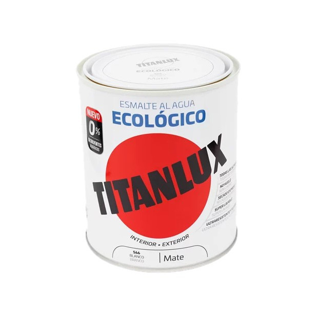 TITANLUX ESMALTE AL AGUA MATE BLANCO 750ML