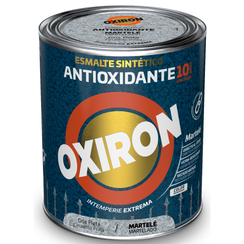 OXIRON ESMALTE MARTELE GRIS PLATA 750ML