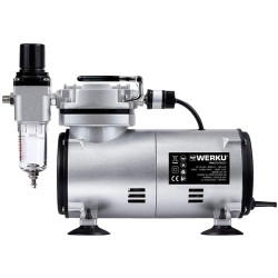 MINI COMPRESOR AEROGRAFIA 0L 0.15HP+JGO.VARILLAS