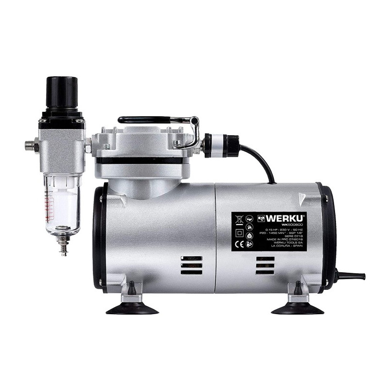 MINI COMPRESOR AEROGRAFIA 0L 0.15HP+JGO.VARILLAS