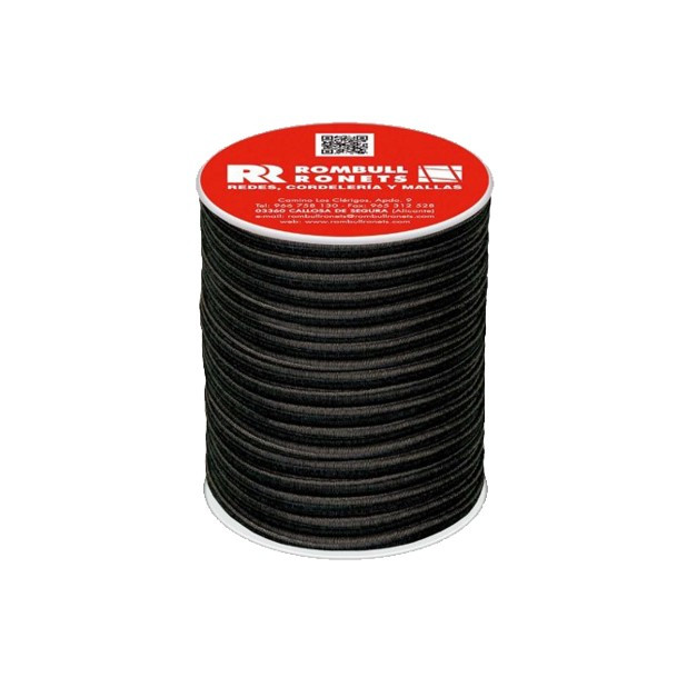 CARRETE CUERDA ELASTICA PES 8MM/25MTS NEGRO
