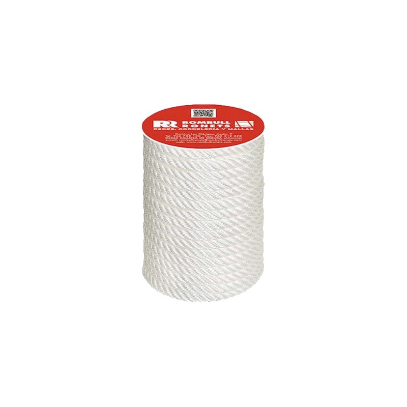 CARRETE CUERDA CABLEADA PP 4C 8MM/25MTS BLA.