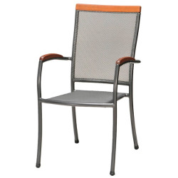 SILLA NAPOLLES ACERO GRIS GRAFITO C/REJILLA