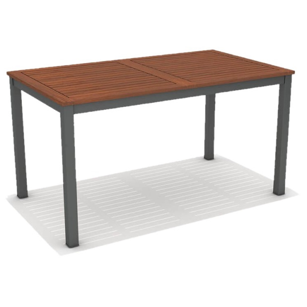 MESA NAPOLES MADERA EUCALIPTO Y ALUMINIO