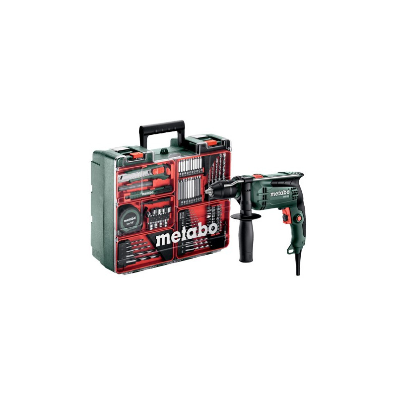 TALADRO PERCUTOR METABO SBE 650+ SET