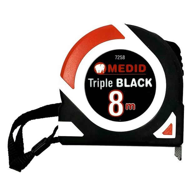 FLEXOMETRO 8MTS. TRIPLE BLACK