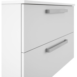 SET BONDI 80 2 CAJONES BLANCO ADA TIRADOR INOX