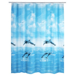 CORTINA BAÑO 180x200 DELFINES PEVA