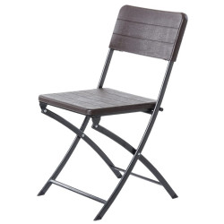 SILLA PLEGABLE LOGIC HDPE MARRON 44x55x80CM