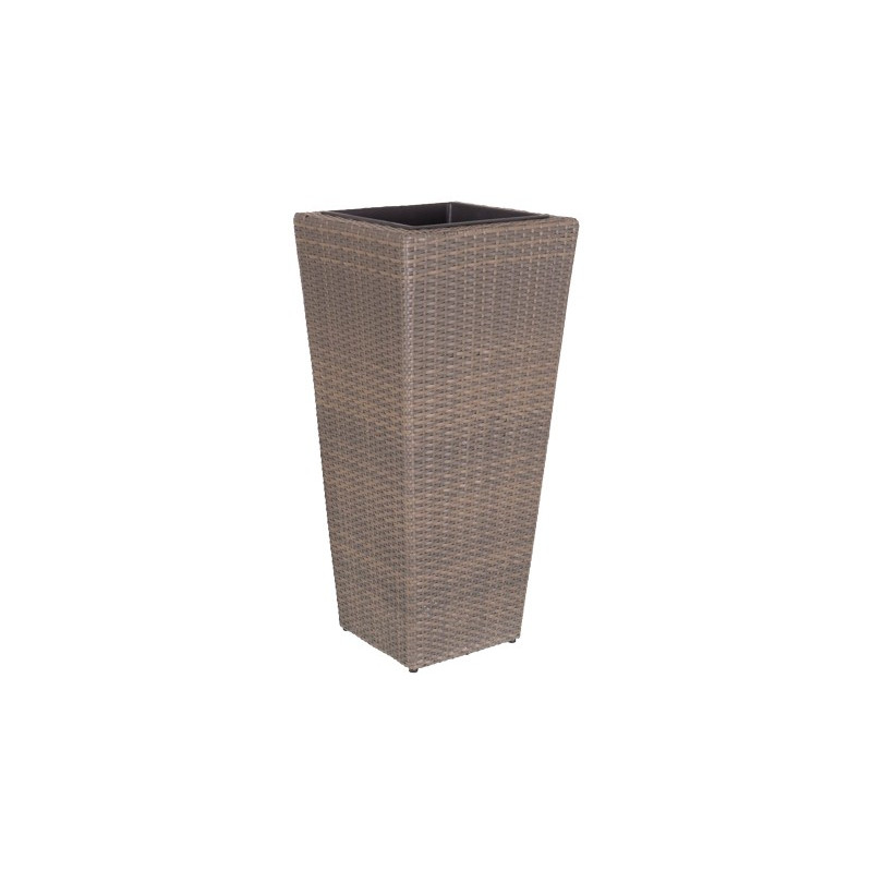 PORTAMACETAS JARDIN RATTAN PE TOPO 42x42x90CM
