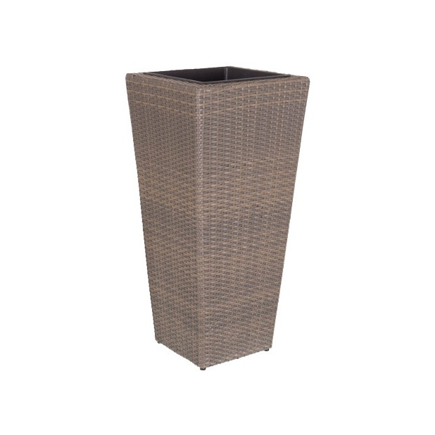 PORTAMACETAS JARDIN RATTAN PE TOPO 42x42x90CM