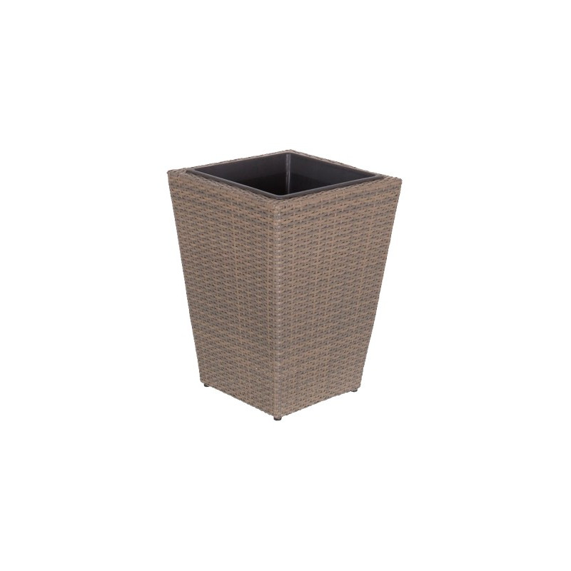 PORTAMACETAS JARDIN RATTAN PE TOPO 39,5x39,5x54CM