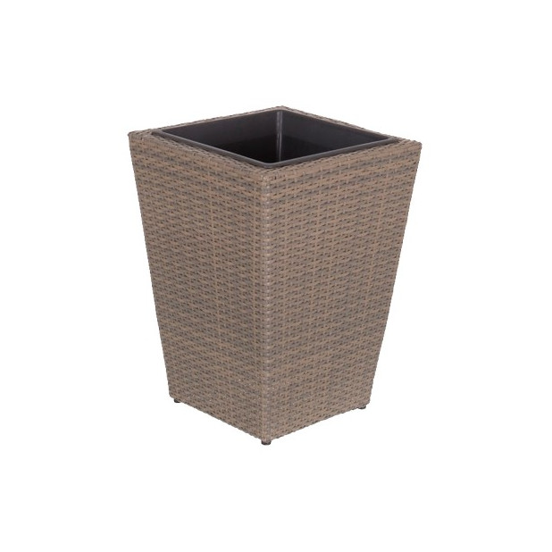 PORTAMACETAS JARDIN RATTAN PE TOPO 39,5x39,5x54CM