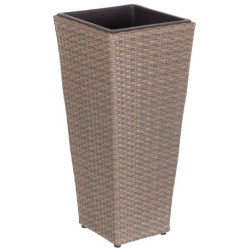 PORTAMACETAS JARDIN RATTAN PE TOPO 28x28x61CM