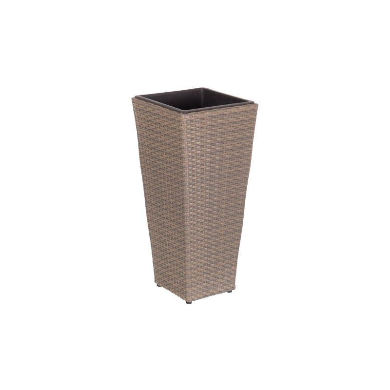 PORTAMACETAS JARDIN RATTAN PE TOPO 28x28x61CM
