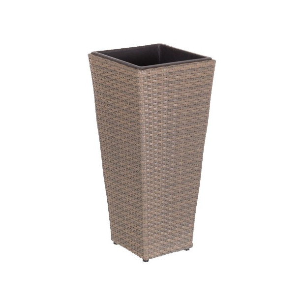 PORTAMACETAS JARDIN RATTAN PE TOPO 28x28x61CM