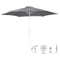 PARASOL THAIS ALUMINIO GRIS 300CM