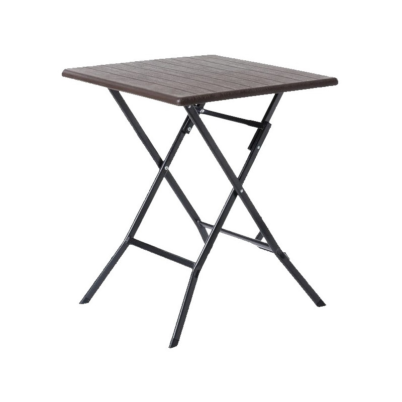 MESA PLEGABLE LOGIC HDPE MARRON 62x62x73CM