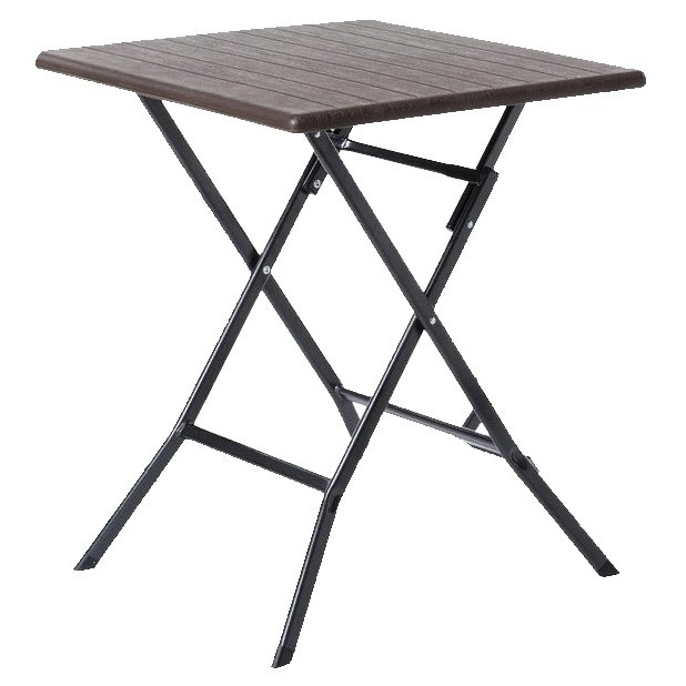 MESA PLEGABLE LOGIC HDPE MARRON 62x62x73CM