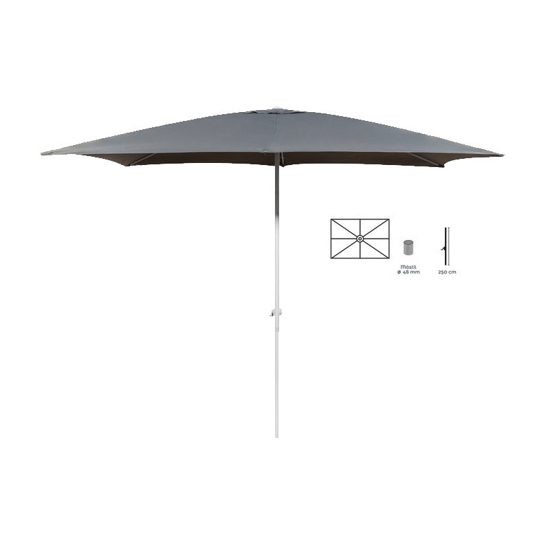 PARASOL THAIS ALUMINIO GRIS 300x400CM