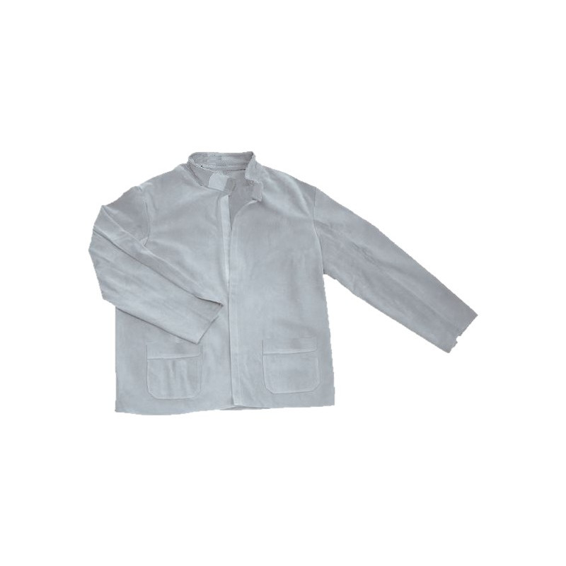 CHAQUETA SOLDADOR CUERO GRIS T.L