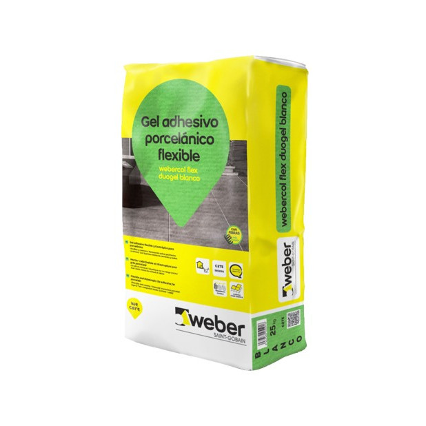 WEBER. COL FLEX duoGEL 25KG. FIBRA BLANCO