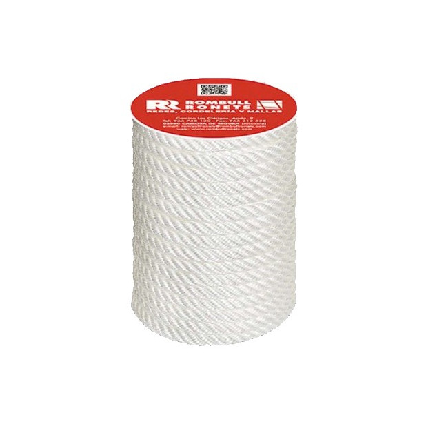 CARRETE CUERDA CABLEADA PP 4C 10MM/25MTS BLA