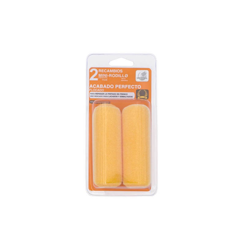 PACK 2 MINI RODILLO LACAR PIEL MELOCOTON 11CM