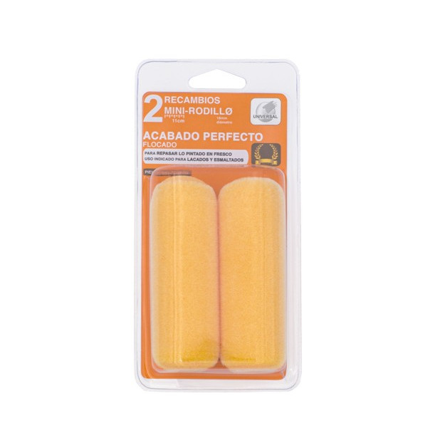 PACK 2 MINI RODILLO LACAR PIEL MELOCOTON 11CM