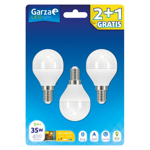 LAMPARA LED ESF.6W E14 210º 470LM 3000K (2+1)