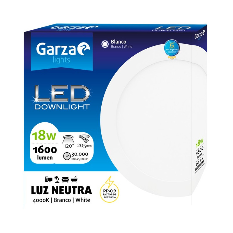 PANEL LED DOW.CIRC.225 18W 1600LM 40K