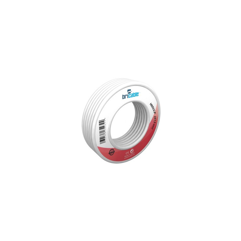 CABLE 2x1,5 H05VV-F BLANCO (ROLLO 25MTS)