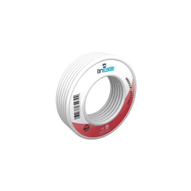 CABLE 2x1,5 H05VV-F BLANCO (ROLLO 25MTS)