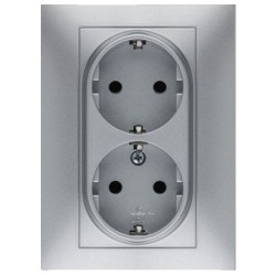 BASE EMP.DOBLE 2P+T 16A 250V ALUMINIO