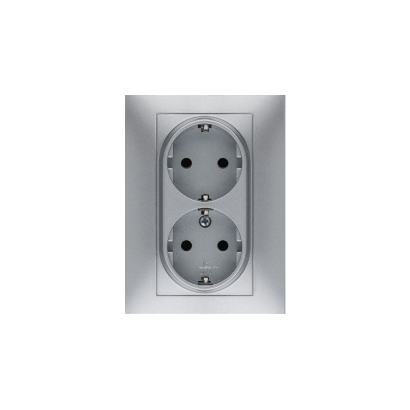 BASE EMP.DOBLE 2P+T 16A 250V ALUMINIO