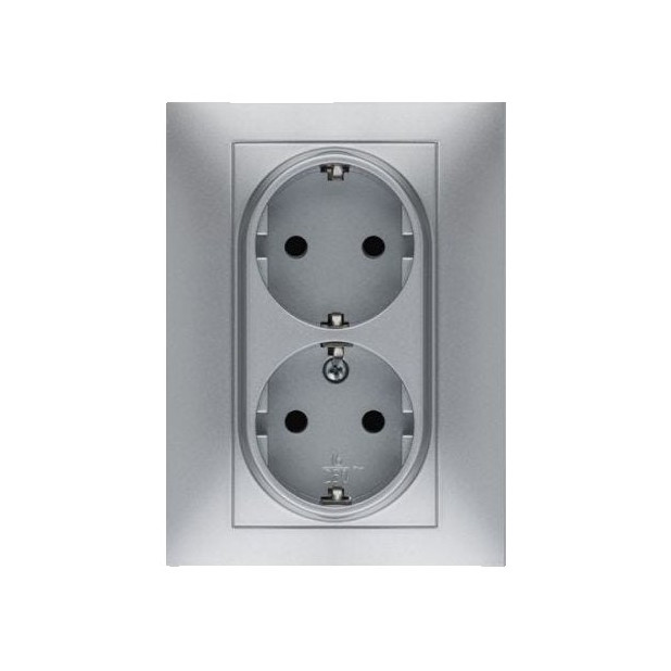 BASE EMP.DOBLE 2P+T 16A 250V ALUMINIO
