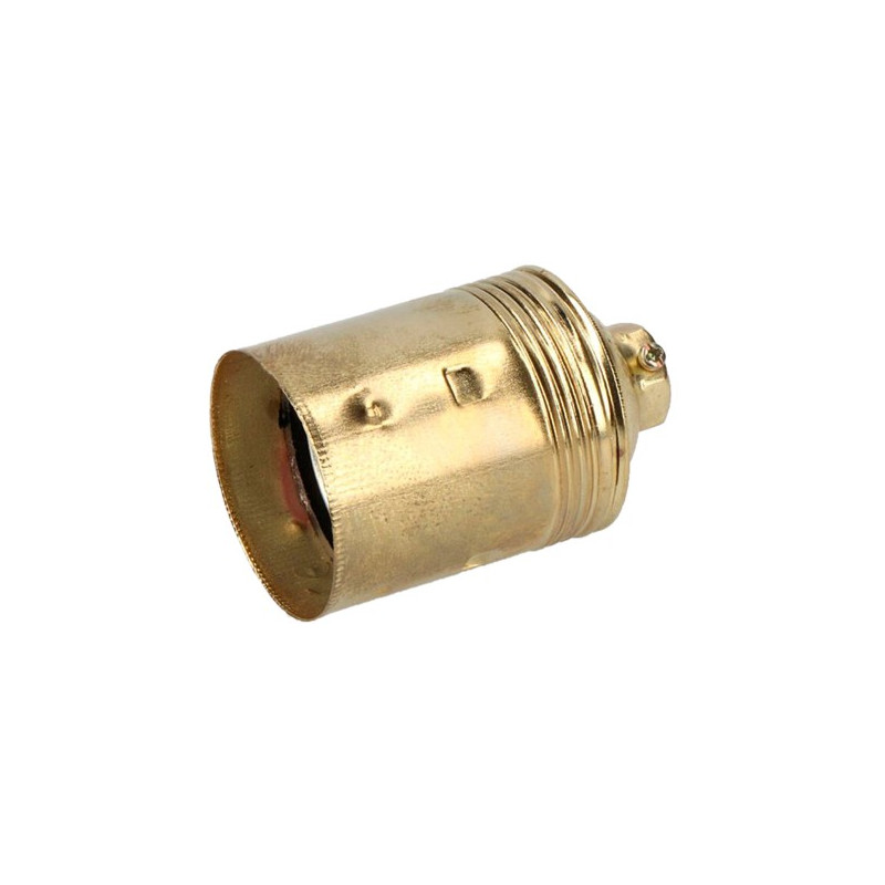 PORTALAMPARA 4A 250V E-27  DORADO LISO