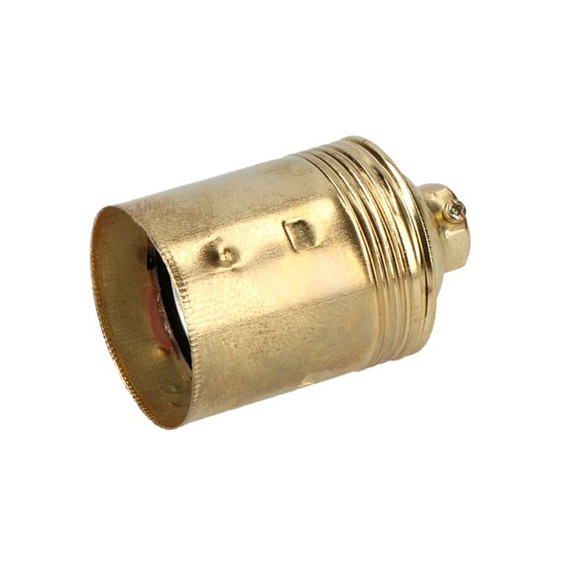 PORTALAMPARA 4A 250V E-27  DORADO LISO