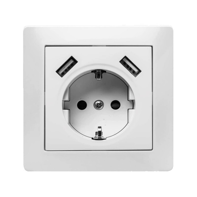 BASE EMP.16A 250V+2USB