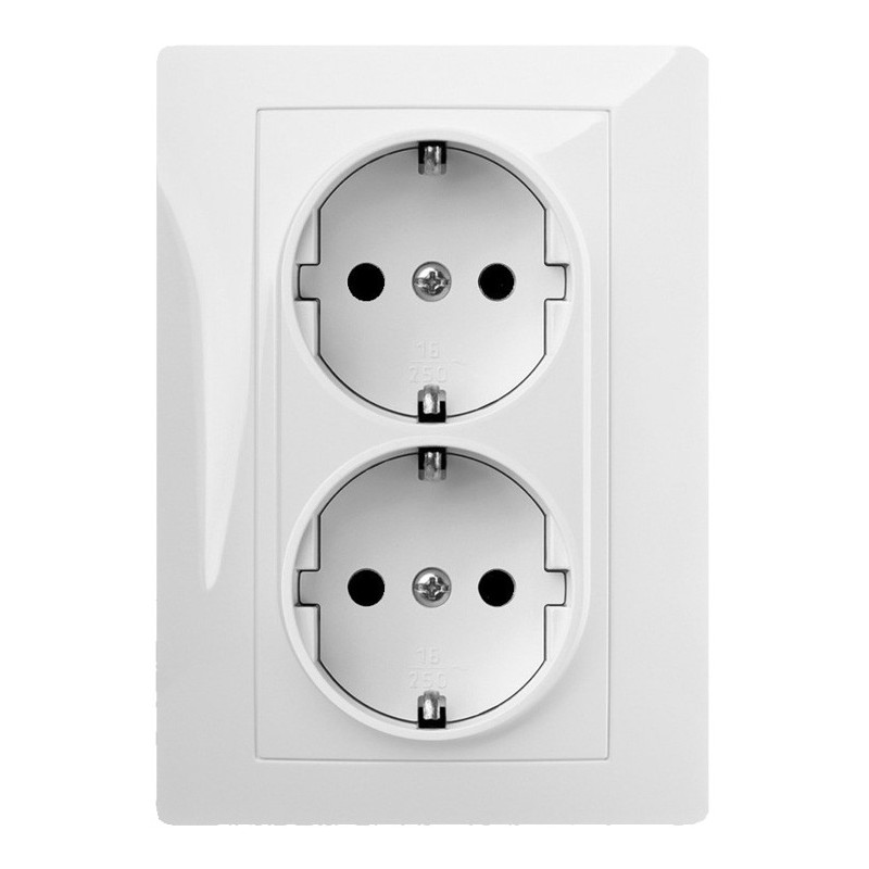 BASE EMP.DOBLE 2P+T 16A 250V BLANCO