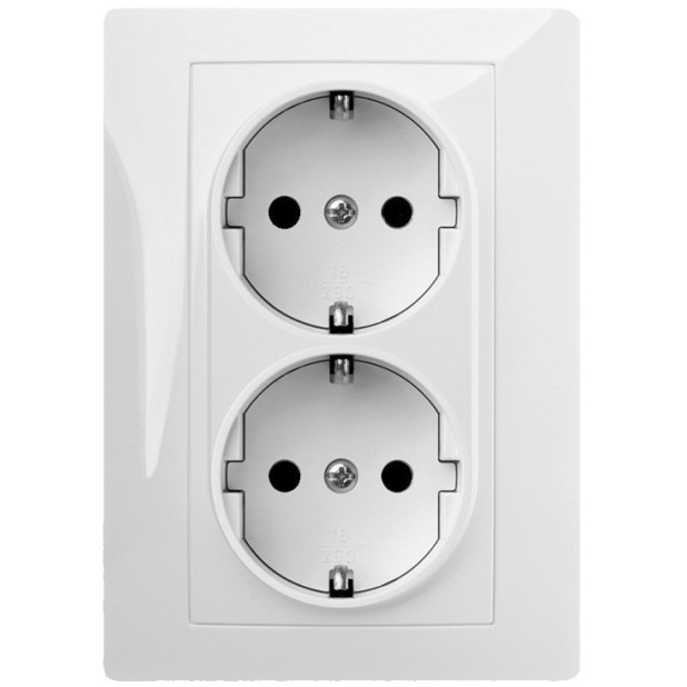 BASE EMP.DOBLE 2P+T 16A 250V BLANCO