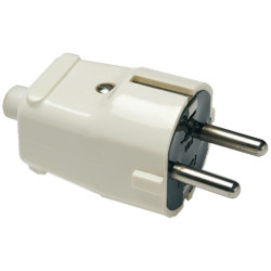 CLAVIJA BIPOLAR 2P+T 16A 250V IP20 4,8MM RECT.BLANCO