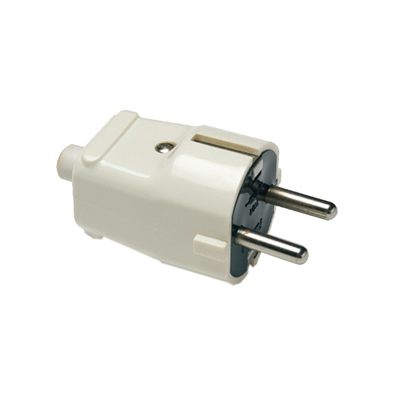 CLAVIJA BIPOLAR 2P+T 16A 250V IP20 4,8MM RECT.BLANCO
