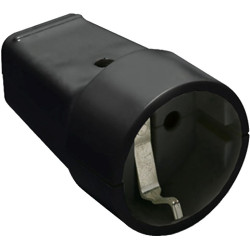 BASE MOVIL 2P+T 16A 250V IP20 RECT.NEGRO