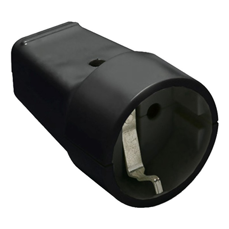 BASE MOVIL 2P+T 16A 250V IP20 RECT.NEGRO