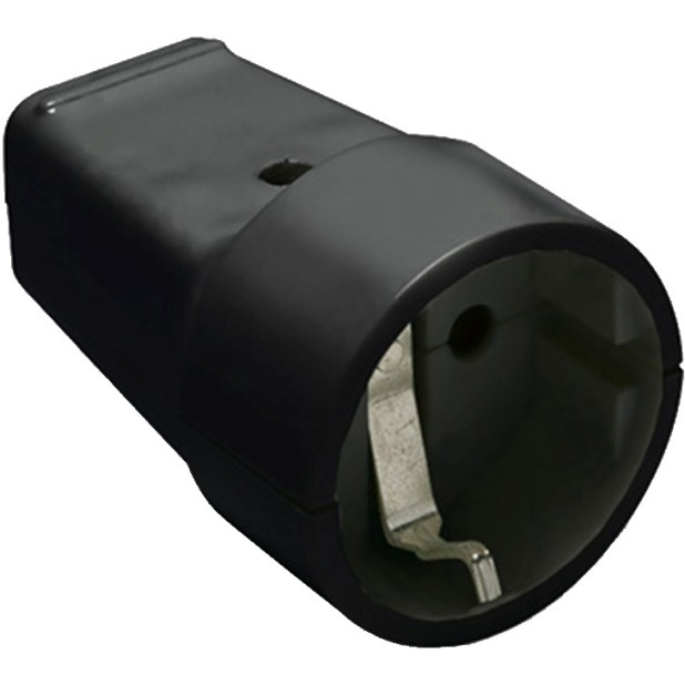 BASE MOVIL 2P+T 16A 250V IP20 RECT.NEGRO