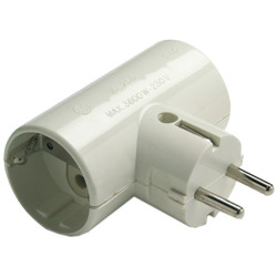 ADAPTADOR DOBLE 2P+T 16A 250V IP20 BLANCO