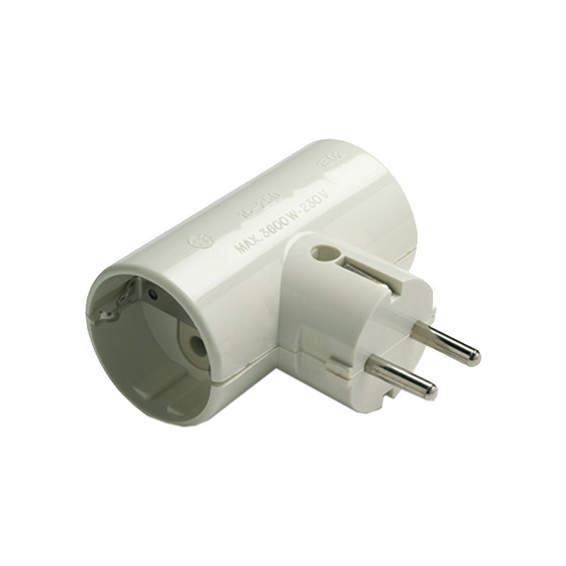 ADAPTADOR DOBLE 2P+T 16A 250V IP20 BLANCO