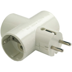 ADAPTADOR TRIPLE 2P+T 16A 250V IP20 BLANCO