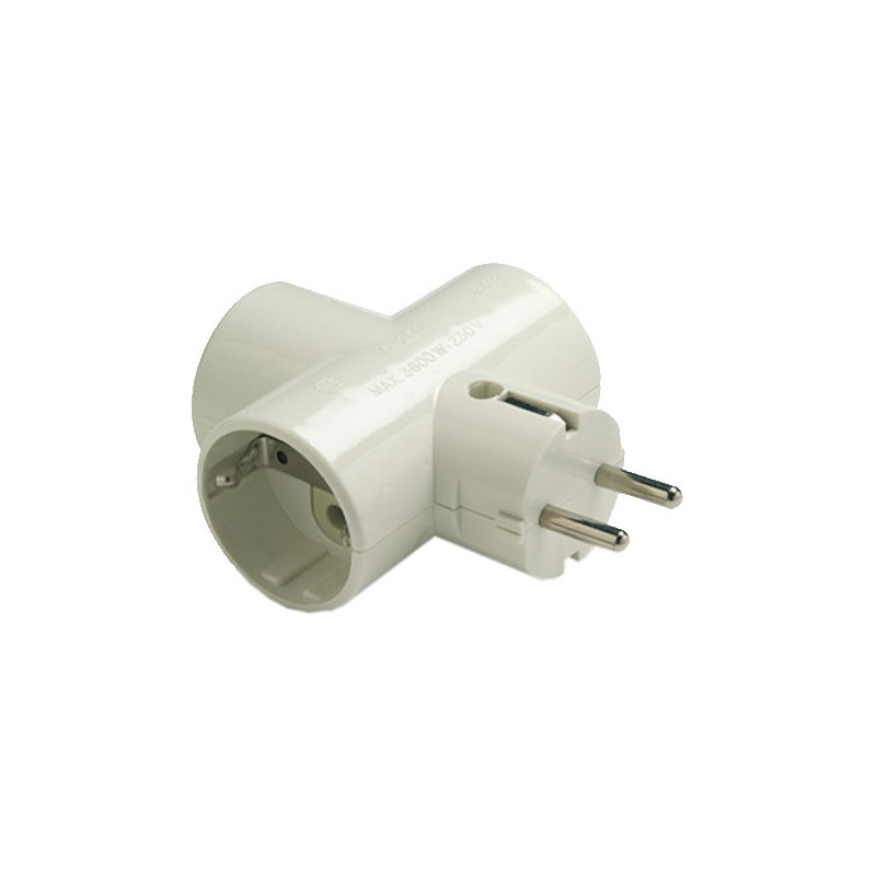 ADAPTADOR TRIPLE 2P+T 16A 250V IP20 BLANCO